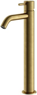 Hotbath Wastafelmengkraan Hotbath Archie Zonder Waste Hoog Geborsteld Messing PVD