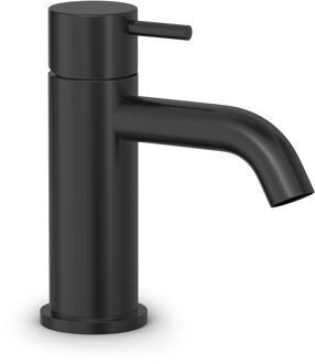 Hotbath Wastafelmengkraan Hotbath Cobber 1-hendel Gebogen 14.3 cm Geborsteld Zwart PVD