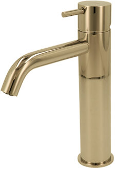 Hotbath Wastafelmengkraan Hotbath Cobber 1-hendel Gebogen 21.6 cm Gepolijst Messing PVD