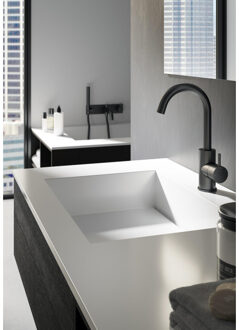 Hotbath Wastafelmengkraan Hotbath Cobber 1-hendel Gebogen 27.8 cm Mat Zwart