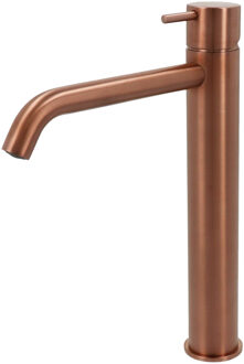 Hotbath Wastafelmengkraan Hotbath Cobber 1-hendel Gebogen 28.6 cm Geborsteld Koper Living Colours