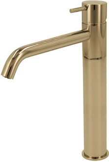 Hotbath Wastafelmengkraan Hotbath Cobber 1-hendel Gebogen 28.6 cm Gepolijst Messing PVD