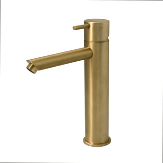 Hotbath Wastafelmengkraan Hotbath Cobber 1-hendel Recht 21.6 cm Geborsteld Messing Living Colours