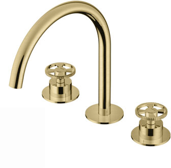 Hotbath Wastafelmengkraan Hotbath Cobber @Work 3 Gats Geborsteld Messing PVD