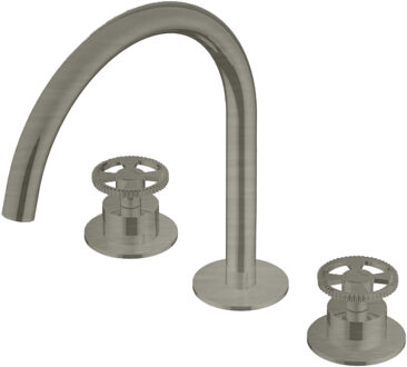 Hotbath Wastafelmengkraan Hotbath Cobber @Work 3 Gats Geborsteld Nikkel