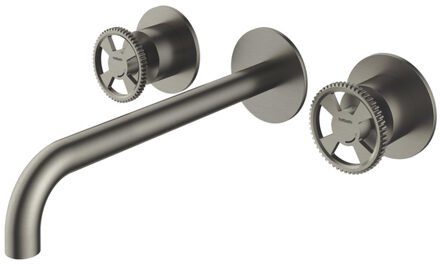 Hotbath Wastafelmengkraan Hotbath Cobber @Work Inbouw 25 cm 3 Gats Geborsteld Nikkel (excl. inbouwdeel)