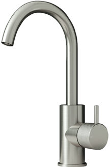 Hotbath Wastafelmengkraan Hotbath Cobber X Met Draaibare Uitloop 27.8 cm Geborsteld Nikkel