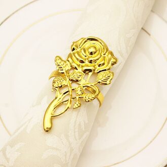 Hotel Valentijnsdag Rose Bloem Servet Ring Metalen Servetring Gouden Servet Knop