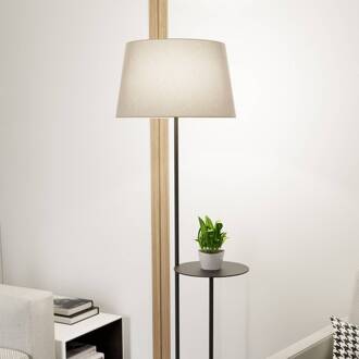 Hotel vloerlamp, beige/zwart, hoogte 150 cm, stof/metaal beige, zwart