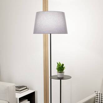 Hotel vloerlamp, grijs/zwart, hoogte 150 cm, stof/metaal grijs, zwart