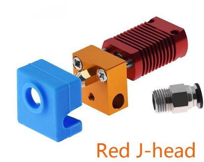 Hotend Extruder Kit Lange Afstand V6 Extrusie 12V/24V 50W J-Head Warmte Breken Keel 1.75 Mm Voor Ender 3 CR10 CR-10S Printer rood j-hoofd
