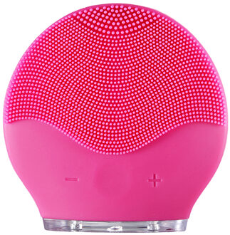 Hotest Elektrische Mini Gezichtsreiniging Massager Brush Voor Wassen Gezicht Cleanser Machine Diepe Schoon Siliconen Schoner Massage Apparaat roos rood