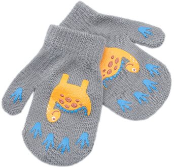 Hotest Kinderen Winter Handschoenen Kids Dinosaurus Unisex Jongen Meisjes Mode Cartoon Afdrukken Houden Warme Handschoenen grijs