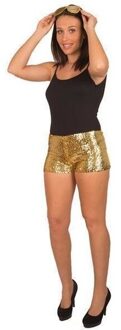 Hotpants met pailletten goud voor dames