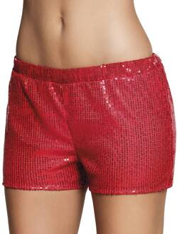 Hotpants pailletten rood Rood - Zalm