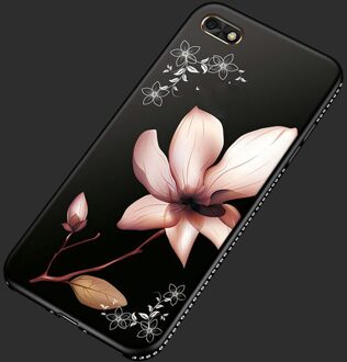 HOTSWEI Case Voor Huawei Honor 7A 5.45 "Luxe Strass 3D Relief Bloem Meisje Patroon Zachte Siliconen Cover Honor 7A case DUA-L22 hei-baihe