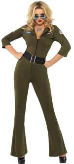 "Hottie Top Gun™ pilotenkostuum voor dames - Verkleedkleding - Medium"