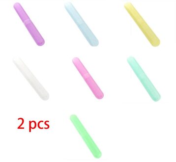 Houder Doos Boarding Draagbare Verpakking Organizer Travel Accessoires Tandenborstel Buis Cover Case Cap Plastic Koffer Kleur Willekeurige 2stk willekeurig