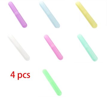 Houder Doos Boarding Draagbare Verpakking Organizer Travel Accessoires Tandenborstel Buis Cover Case Cap Plastic Koffer Kleur Willekeurige 4stk willekeurig