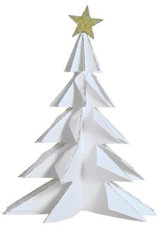 House of Nature Deco everlands kunstkerstboom papier 28cm wit