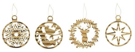 House of Nature Kersthanger metaal 10x12cm goud