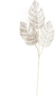 House of Nature Monstera tak met glitter 78cm champagne zilver