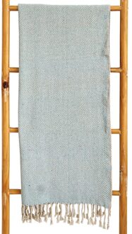 House of Nature Plaid Mansay Recycled Cotton 150x125cm grijs