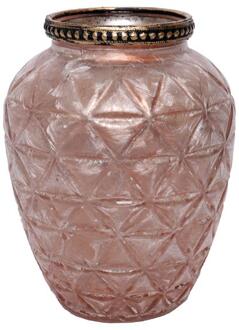 House of Nature Theelichthouder Karatal 14cm roze