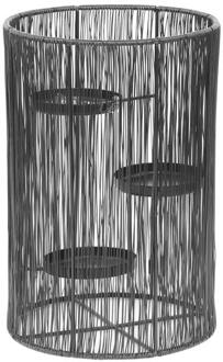 House of Nature Theelichthouder metaal Ø20xh30cm zwart