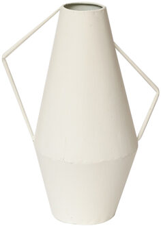 House of Nature Vaas Cadiz Metaal 26cm wit