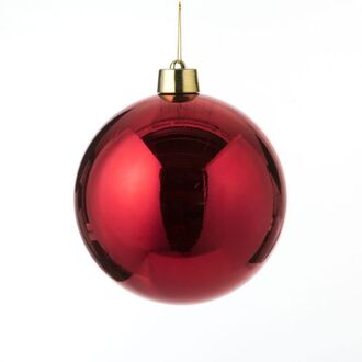 House of Seasons 1x Grote kunststof decoratie kerstbal rood 25 cm - Kerstbal