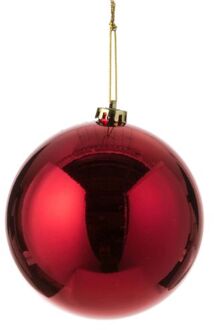 House of Seasons 1x Grote kunststof kerstballen rood 15 cm - Kerstbal