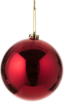 House of Seasons 1x Grote kunststof kerstballen rood 15 cm