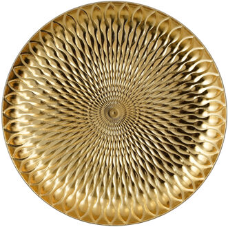 House of Seasons decoratie bord/onderbord - goud - D33 x H3,5 cm - gerecycled plastic - rond