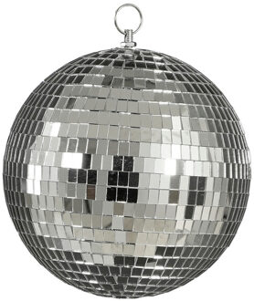 House of Seasons Grote discobal kerstbal - zilver - 20 cm - foam - Kerstbal Zilverkleurig