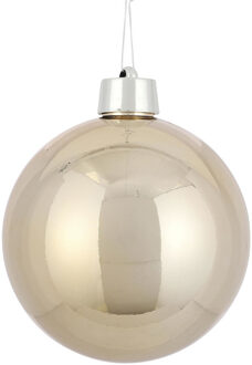 House of Seasons grote kerstbal - champagne - D20 cm - kunststof - Kerstbal Champagnekleurig