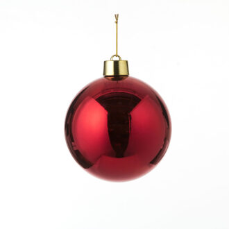 House of Seasons grote kerstbal - rood - D20 cm - kunststof - Kerstbal