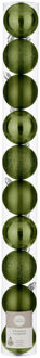 House of Seasons House of Season Kerstballen - 10x st - kunststof - donkergroen - 6 cm - kerstversiering