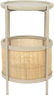 Housecraft Makoto Bijzettafel Rond 30x30 cm Zand - Beige