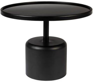 Housecraft Milo Salontafel Rond Glas/ Metaal 60x60 cm Zwart