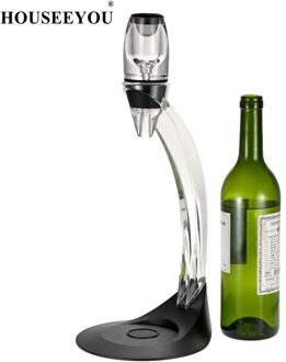 HOUSEEYOU Professionele Wijn Decanter Wijn Beluchten Set Mini Essentiële Rode Wijn Quick Beluchter met Filter Standhouder Bar Gereedschap
