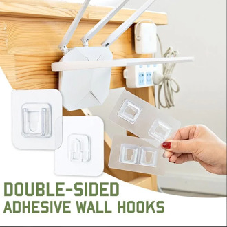 Household Double Sided Adhesive Wall Hooks Strong Hangers Transparent Suction Cup Wall Storage Holder Home Bathroom Organizer