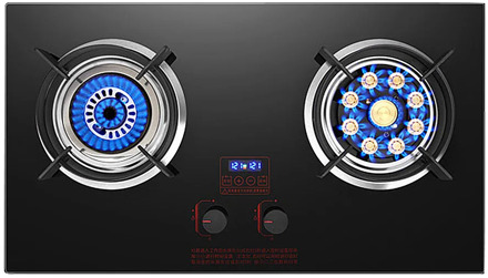 Household Embedded Double Gas Stove Kitchen Cooktop Gas Stove Built-in Hot Stove Desktop Liquefied Gas Stove