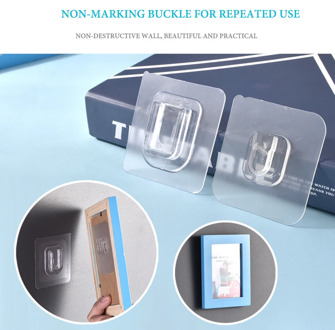 Household seamless transparent plastic hook kitchen bathroom shelf waterproof sticky hook strong picture-mother combination