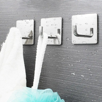 Household Stainless Steel Hooks Hanger Self Adhesive For Bathroom Robe Living Towel Kitchen Wall Room Mounted Hook X8T1