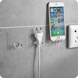 Housekeeping Organisatie Accessoires 2 Pc Muur Opslag Haak Stekker Socket Houder Muur Adhesive Hanger Home Office