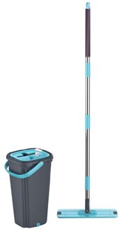 Houseld Platte Squeeze Mop En Emmer Hand Gratis Wringen Floor Cleaning Mop