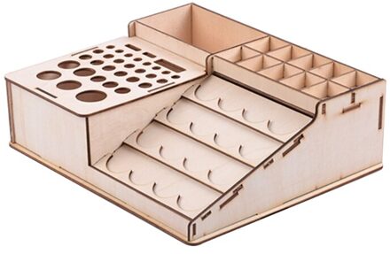 Hout Artist Supply Verf Rack Stand Pigment Inkt Fles Met Grote Volumetrische Bot
