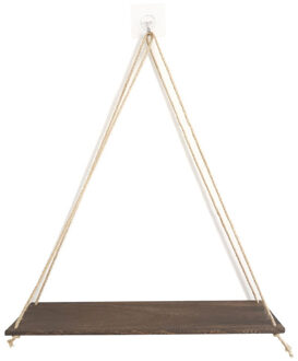 Hout Cilected Macrame Wandtapijten Rack Houten Planken Voor Muur Decoratieve Planken Muur Opknoping Hand Geweven Planken Ornament @ C01 Bruin