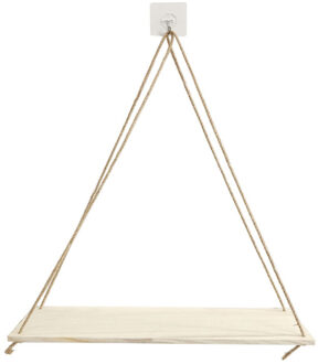 Hout Cilected Macrame Wandtapijten Rack Houten Planken Voor Muur Decoratieve Planken Muur Opknoping Hand Geweven Planken Ornament @ C01 wit